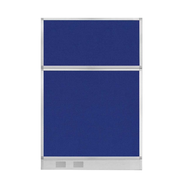 Hush Panel Configurable Cubicle Partition 4' x 6' Royal Blue Fabric w/ Cable Channel
